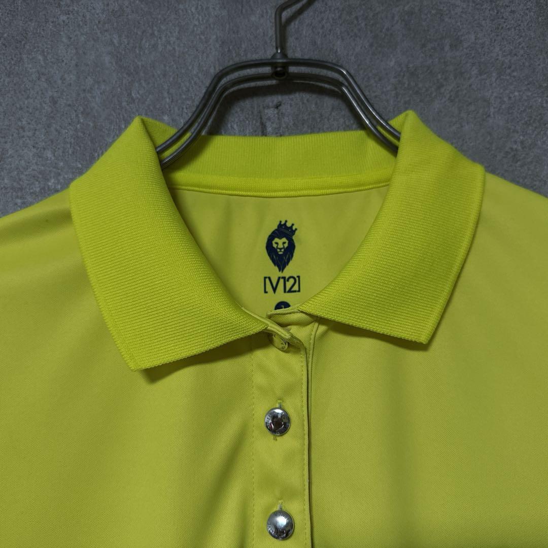 V12 ヴィトゥエルヴ ビッグ ロゴ ポロシャツ ネイビー イエロー 1