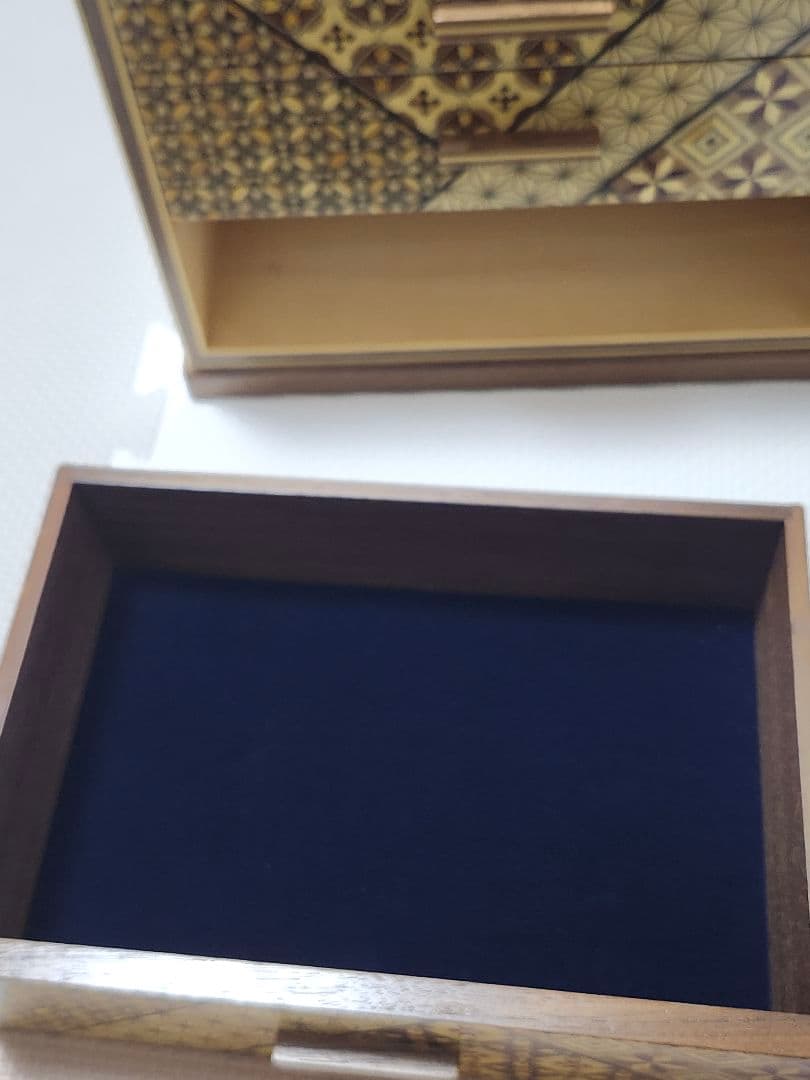 箱根寄木細工 木製収納ボックス　三段