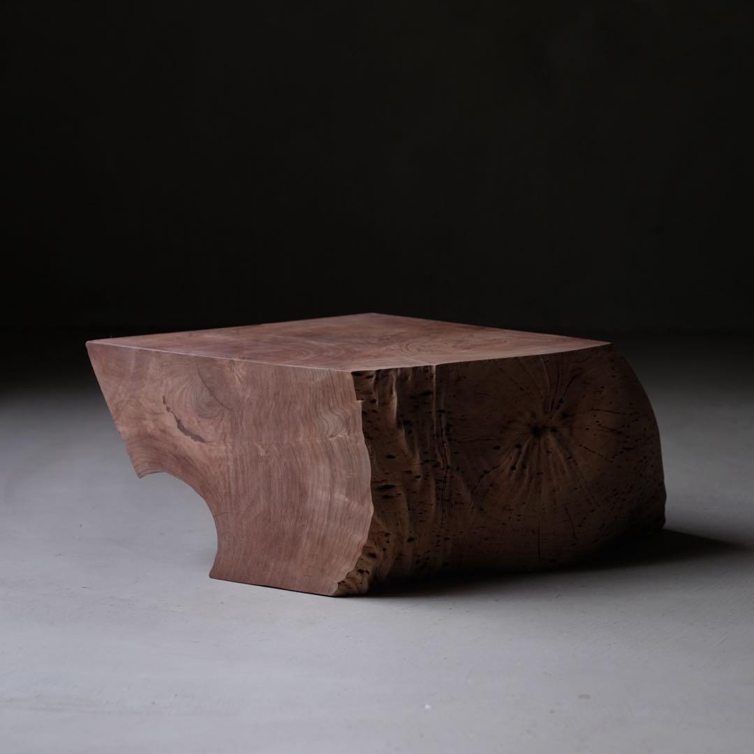 欅材 古い花台　展示台 座卓 サイドテーブル オブジェ 古家具 古道具 骨董