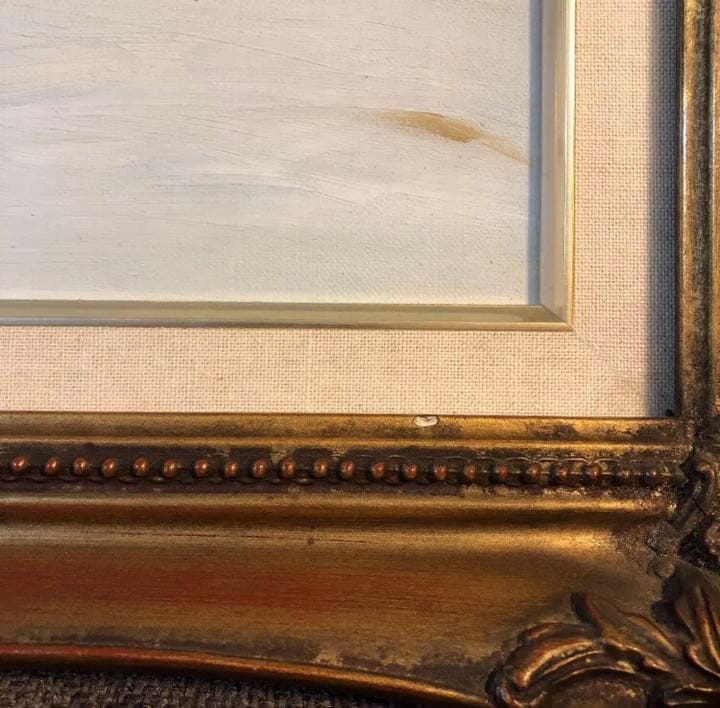 絵画 油絵　雪の隈畔　渡辺良雄