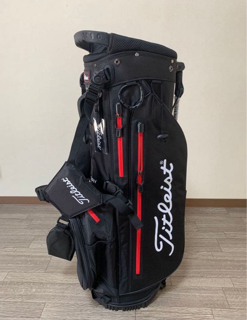 タイトリストPlayers 4 スタンドバッグ　ブラック&レッド　14分割式