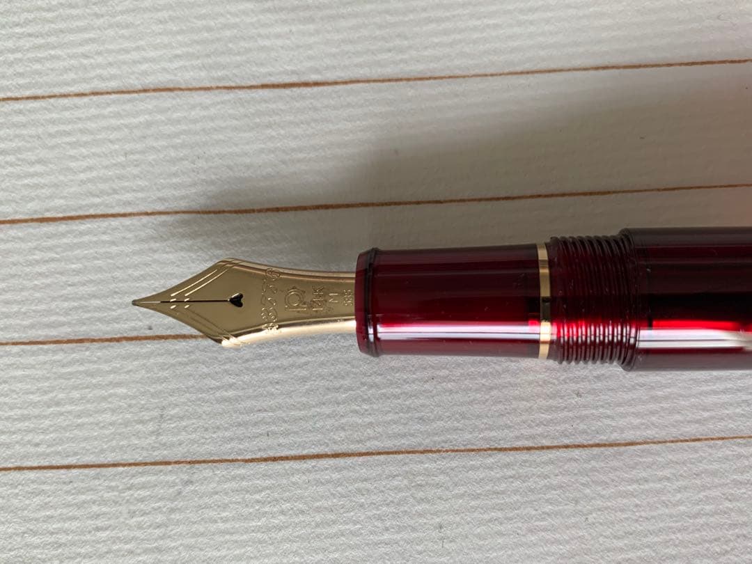 プラチナ 3776 ボルドー 万年筆 14K