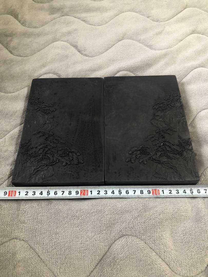 硯 对硯 山水紋 すずり 端溪硯 文房四寶 書道用品 端渓硯