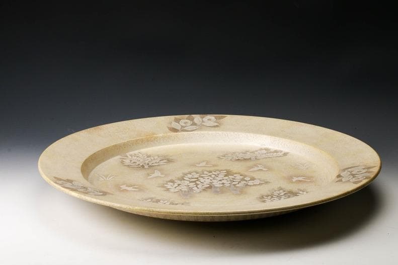 神品　井戸川豊 　大皿　50cm　大作　共箱