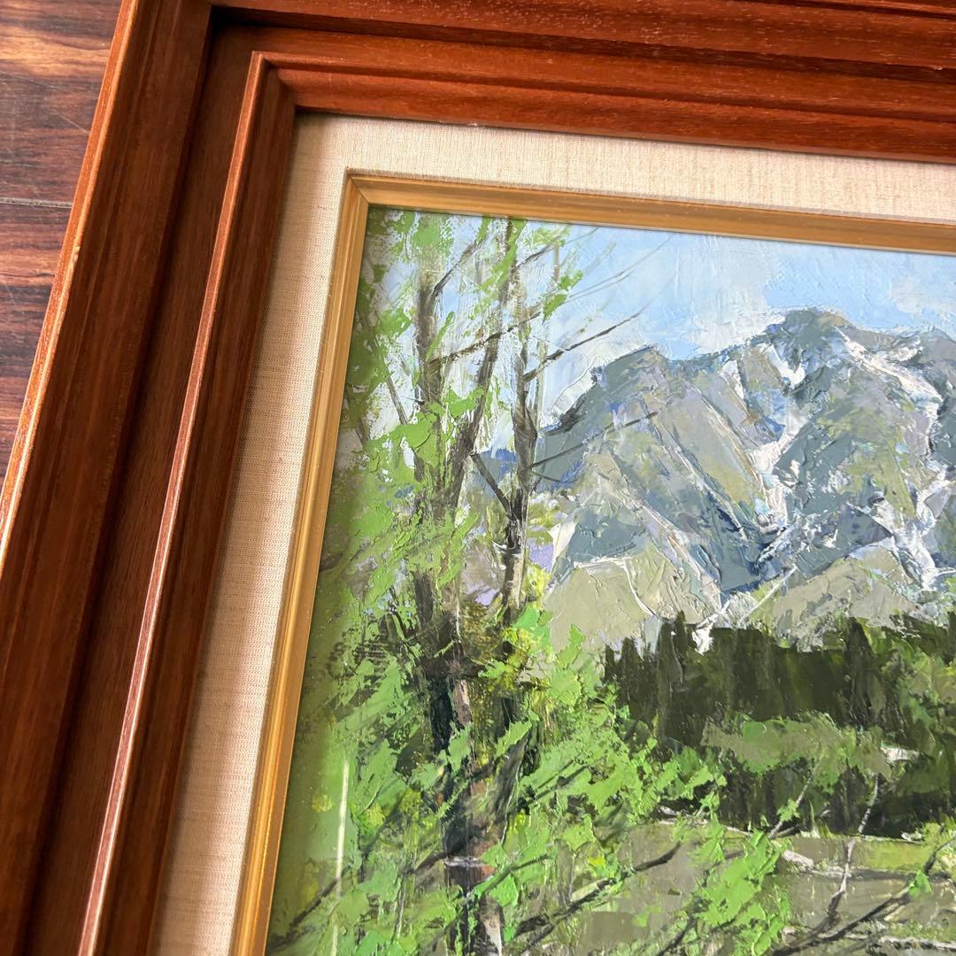 五十嵐勝吉 鉾ヶ岳 絵画 油彩画 油絵 額装 絵画 D