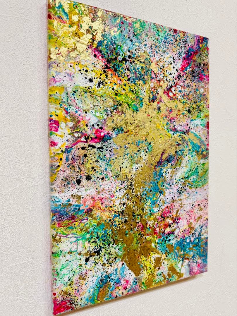 抽象画 原画 金箔 絵画 龍【 龍神幻彩 – Ryujin Gensai – 】