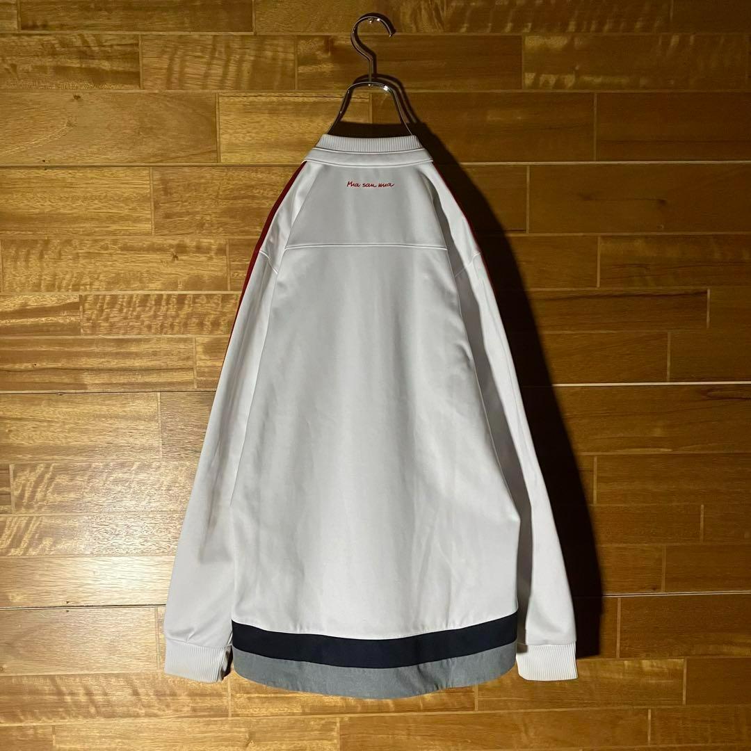 adidas　バイエルン　トラックジャケット　ジャージ　白　赤　刺繍ロゴ