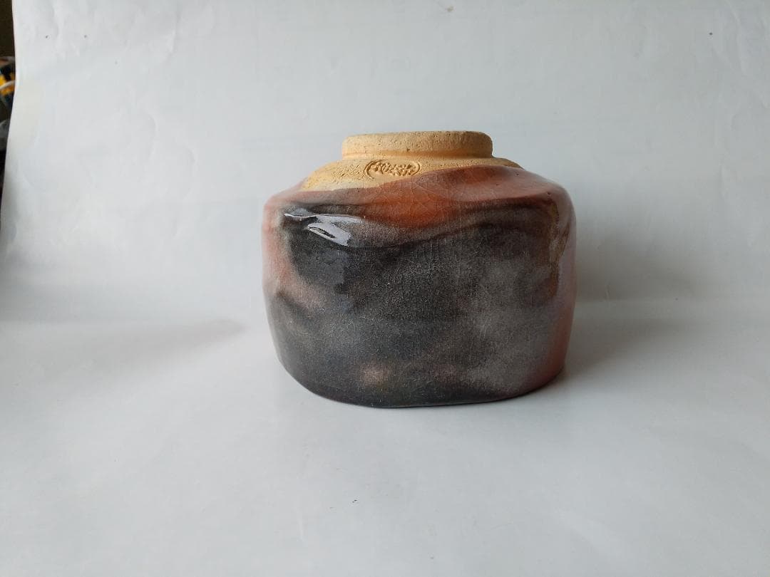 桂窯 檜垣崇楽 作 大徳寺 小堀明堂 書付 銘『明月』赤茶碗 共箱 共布 新品