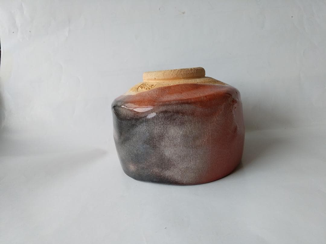 桂窯 檜垣崇楽 作 大徳寺 小堀明堂 書付 銘『明月』赤茶碗 共箱 共布 新品