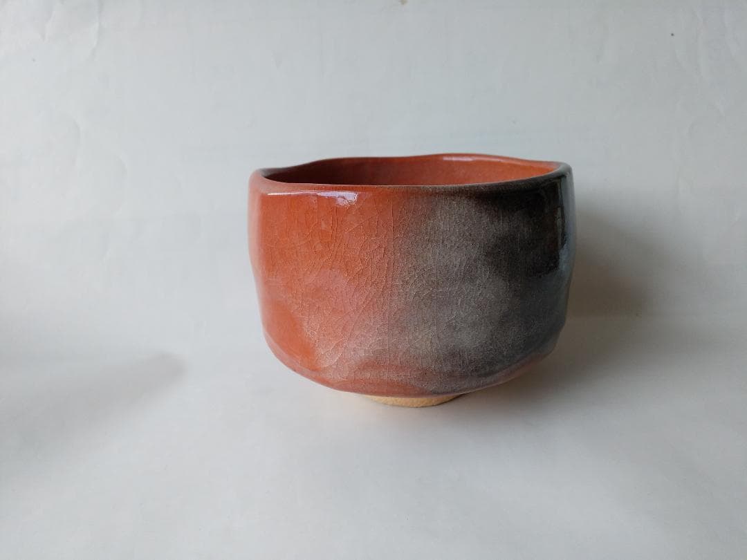 桂窯 檜垣崇楽 作 大徳寺 小堀明堂 書付 銘『明月』赤茶碗 共箱 共布 新品