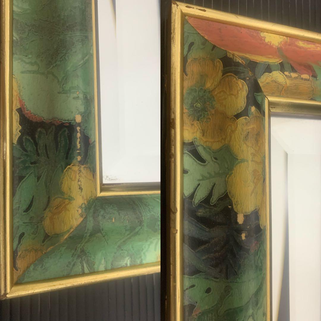 希少アンティークミラー　ハワイアンミラー　アジアンミラー　西海岸　南国リゾート