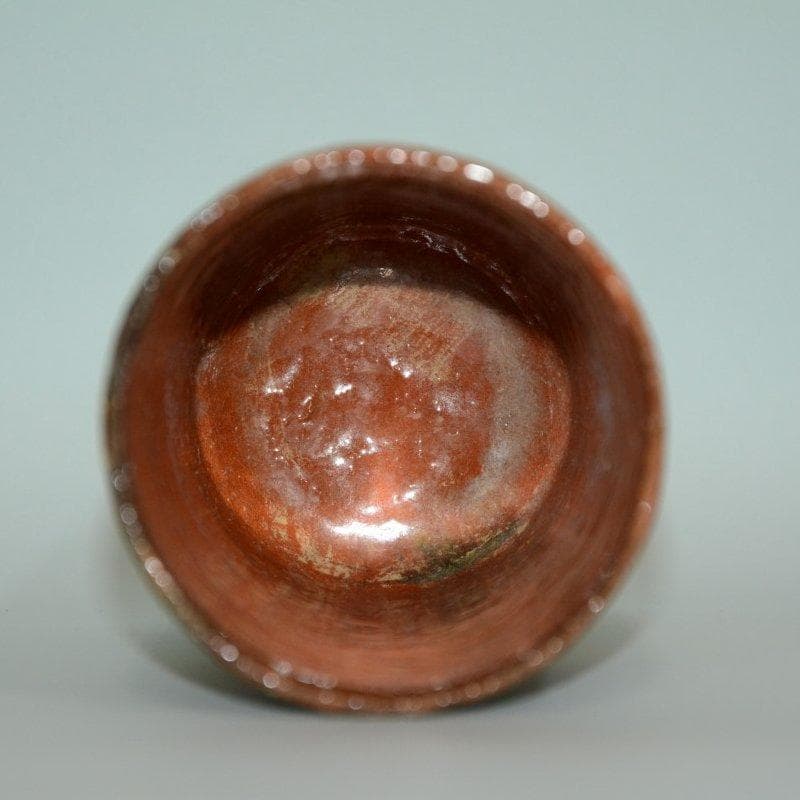 茶道具　楽焼　赤花入　慶入造　十五代吉左衛門極箱　古物　送料無料