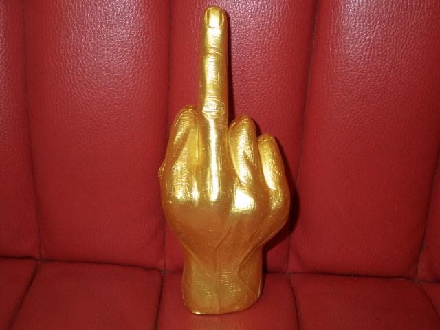 ファックサイン★置物★金★26★ミドルフィンガー★Fuck★雑貨★インテリア
