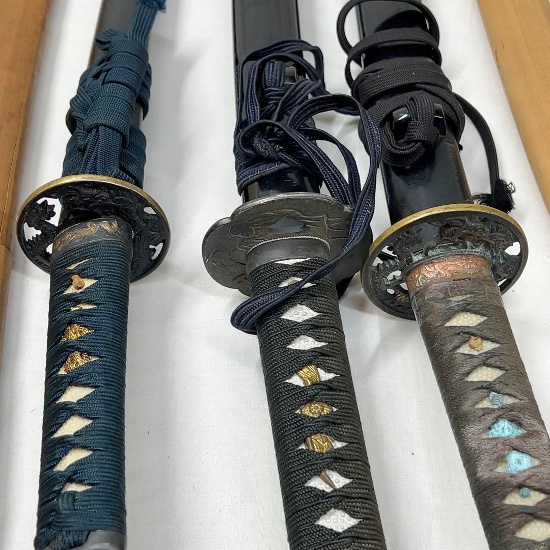 【傷あり】模造刀 8本 まとめ 透かし鍔 樋入り 太刀 脇差 白鞘