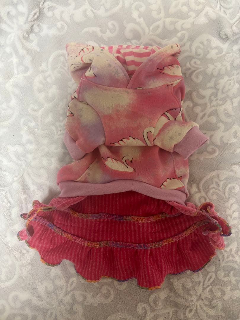犬服♡ハンドメイド　スワン　ワンピース　DSサイズ