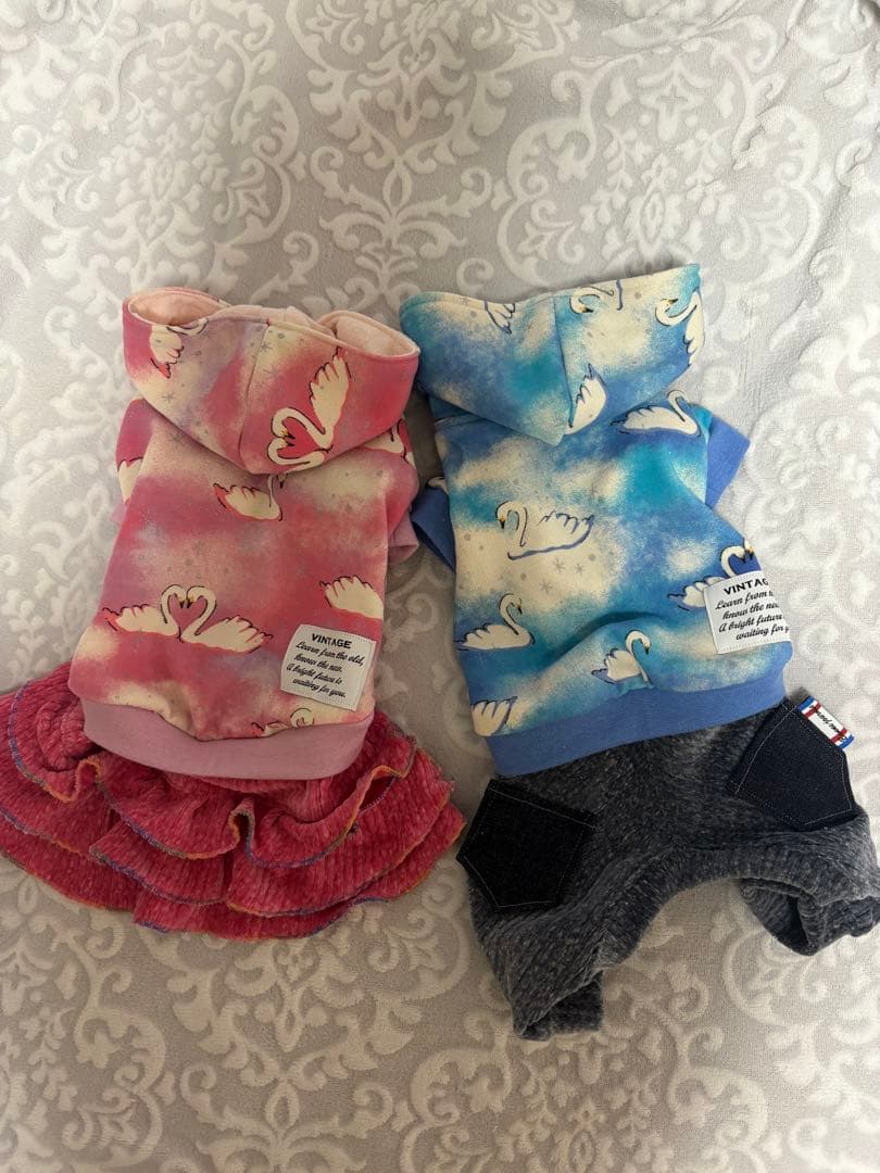 犬服♡ハンドメイド　スワン　ワンピース　DSサイズ