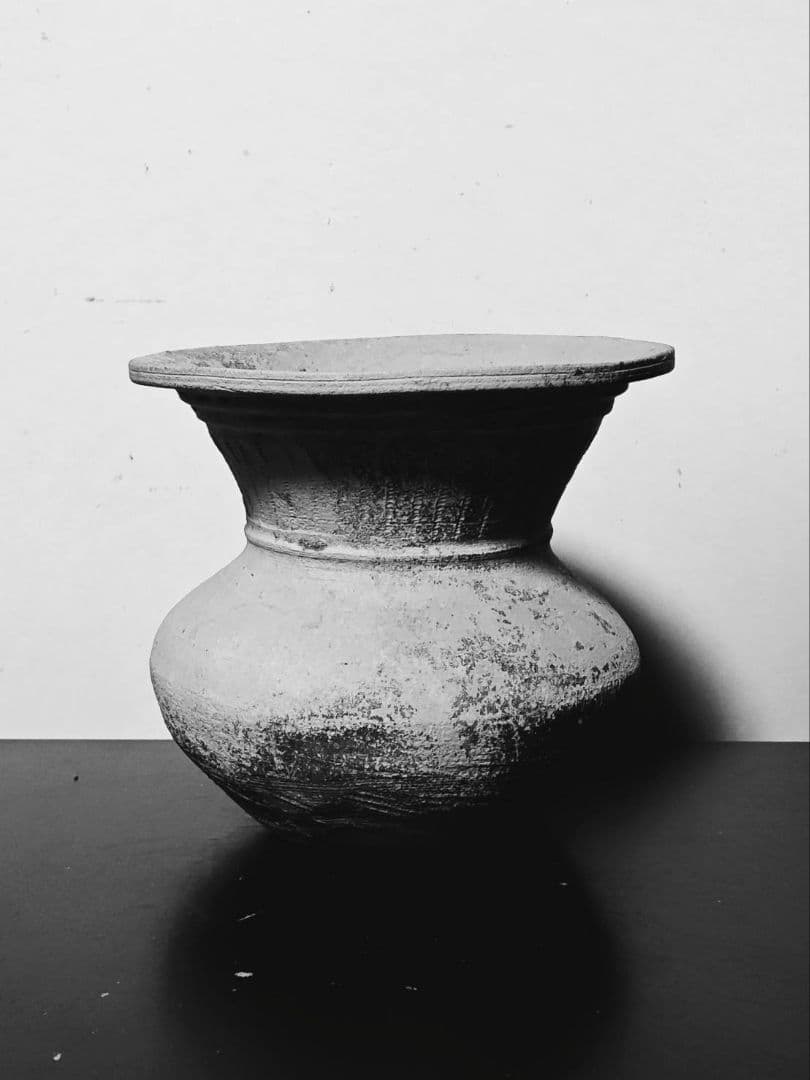 須恵器広口壺　古墳時代　土器　考古発掘品　古美術　花呼ぶ器