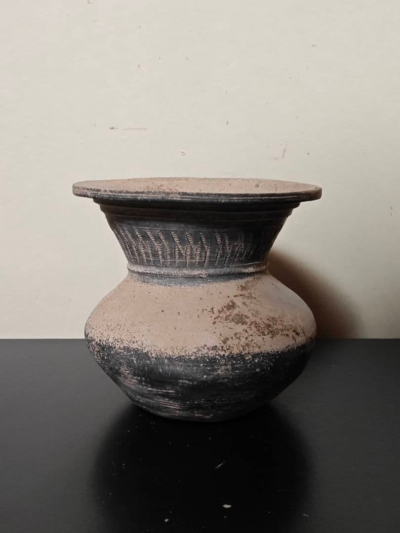 須恵器広口壺　古墳時代　土器　考古発掘品　古美術　花呼ぶ器