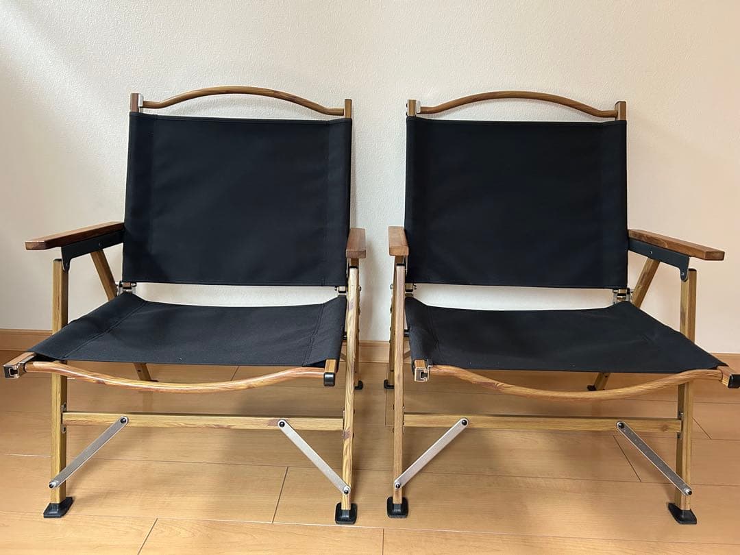 GROUSEグラウス　アウトドアローチェア　ブラック×2セット