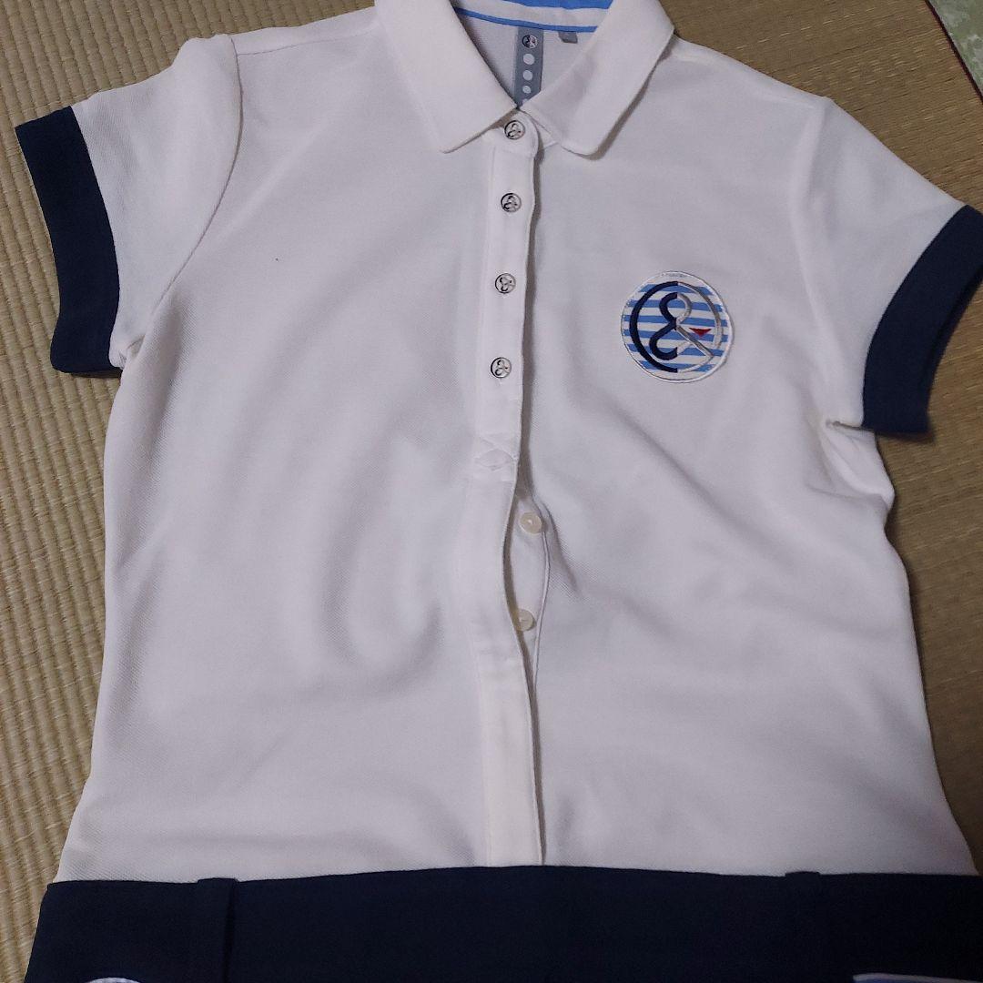 レディース ゴルフ ワンピース ホワイト ネイビー