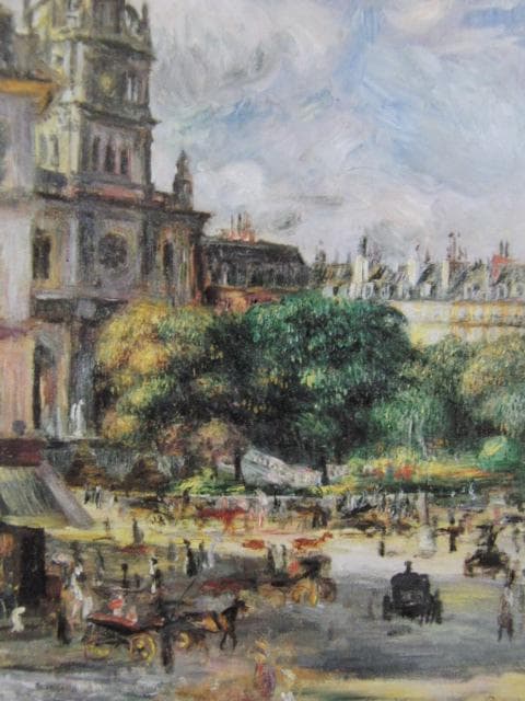 オーギュスト・ルノワール、【トリニテ広場（パリ）】、希少画集画より