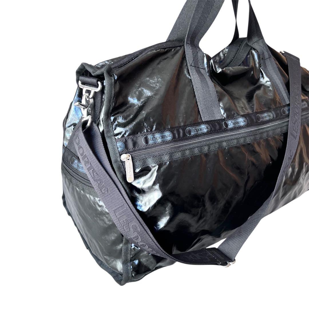 【良品】レスポートサック　黒　ナイロンボストンバッグ　軽量　大容量　エナメル