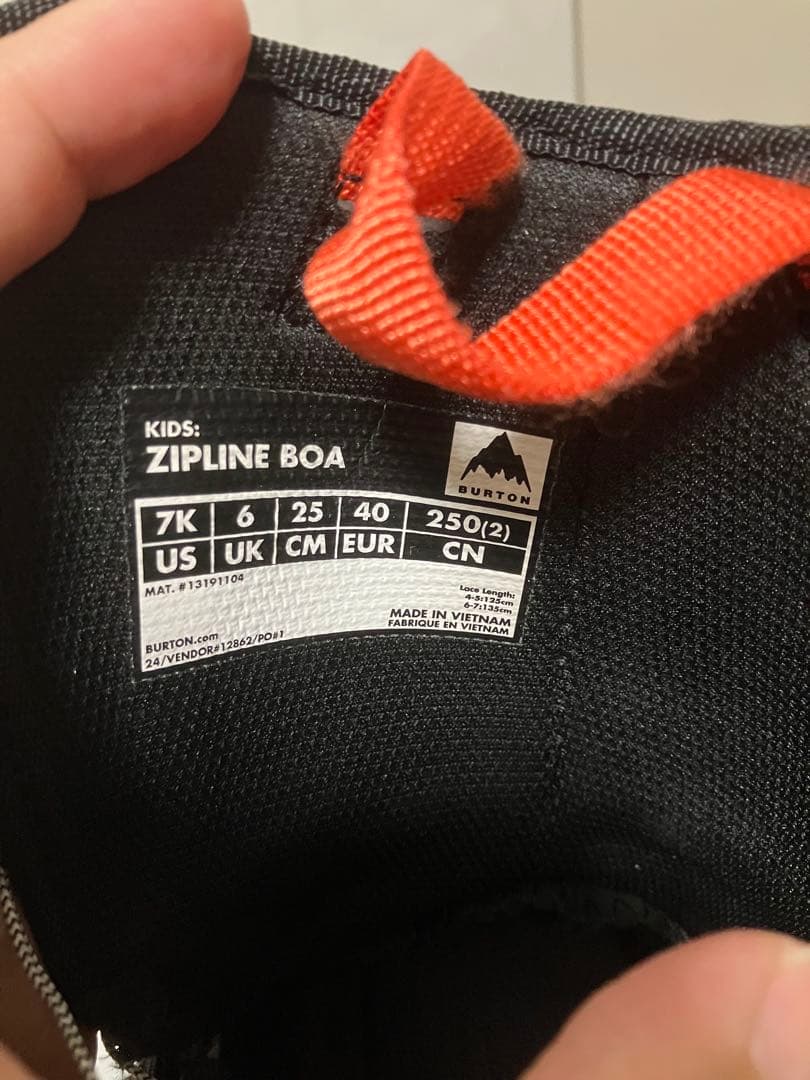BURTON ZIPLINE BOA キッズ スノーボードブーツ 25センチ