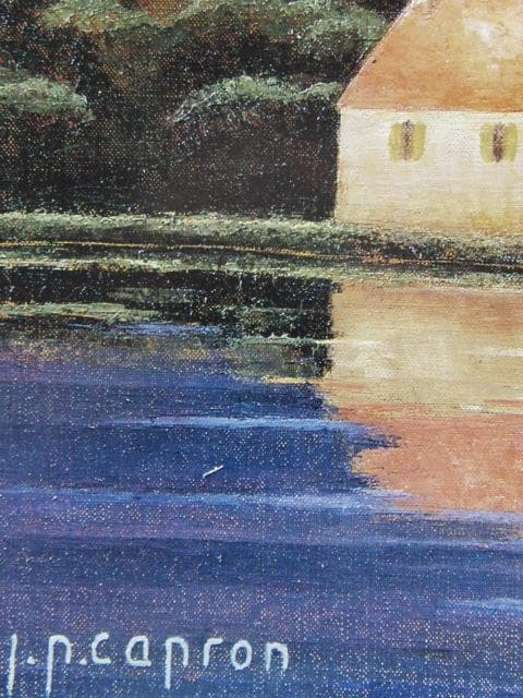 ジャン－ピエール・キャプロン、「ロワン川沿の家並」、希少な額装用画集より