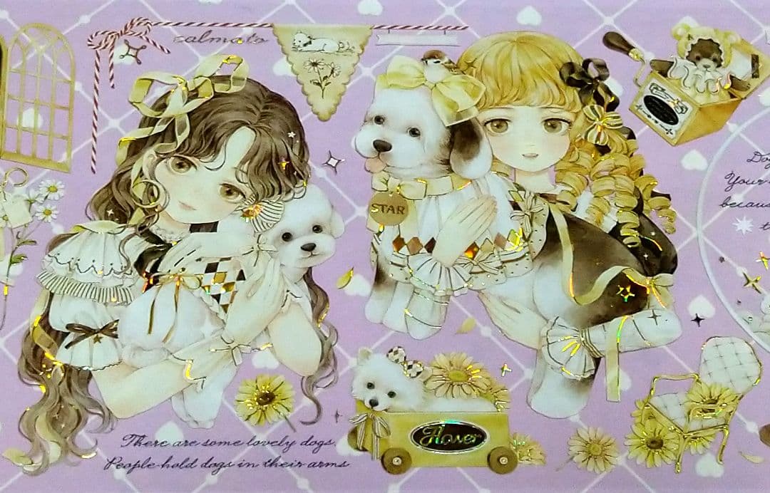 J879＃小狗乖乖(贝壳金)浸月岛切り売り海外人物マステ女の子