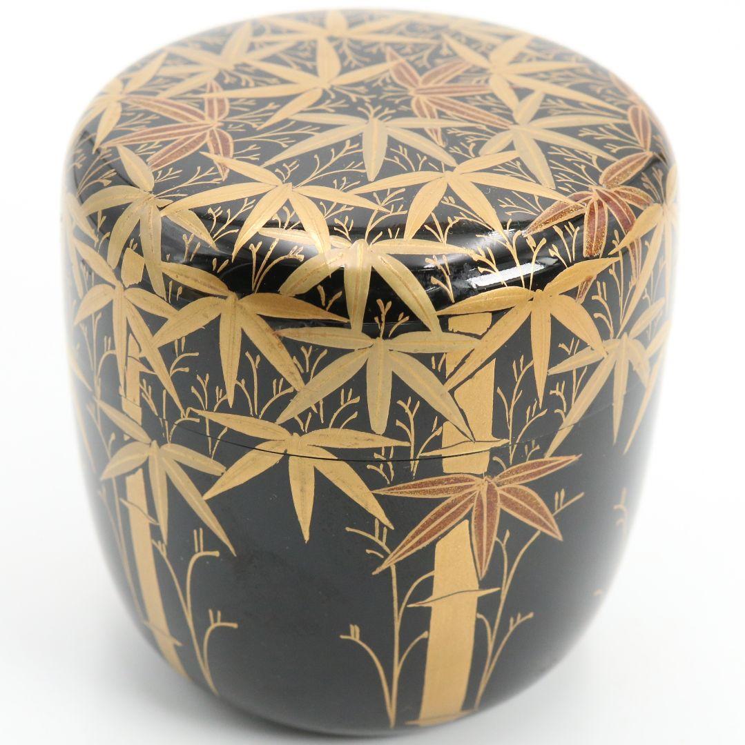 吉田祥雲作 総竹林蒔絵 大棗 茶道具 共箱　V925　N7