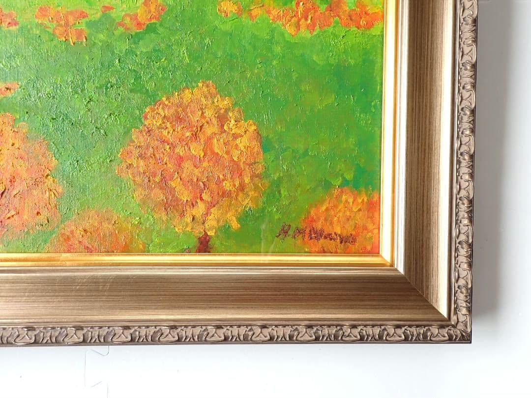 油絵/油彩 額縁 F10〔題名 乗鞍〕匿名発送・送料込