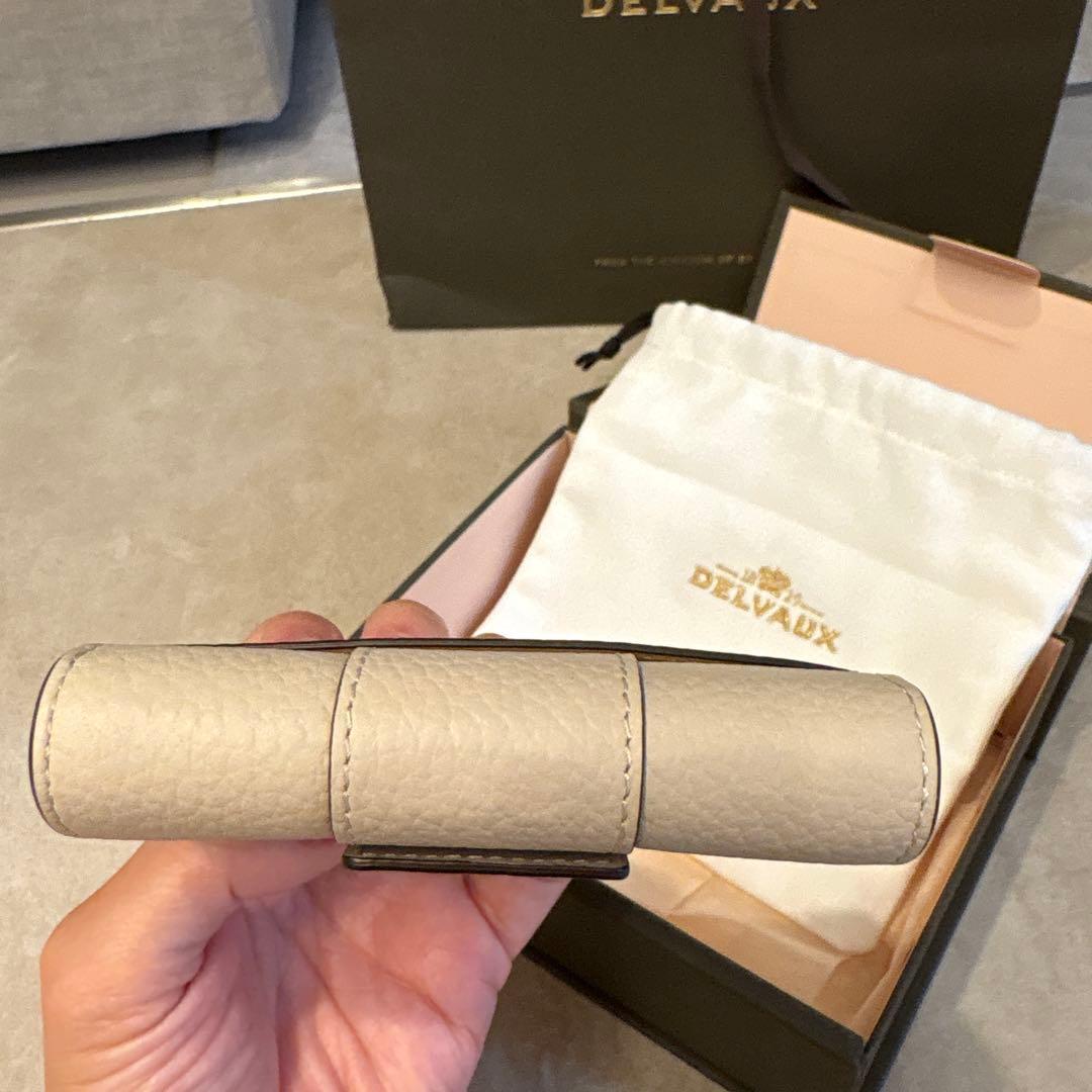 DELVAUX ベージュ レザー カードホルダー財布