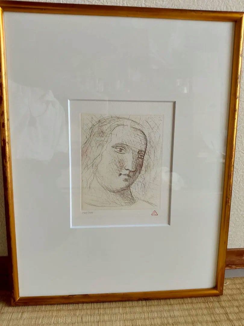 有本利夫 銅版画 「男の顔」オリジナル 限定版