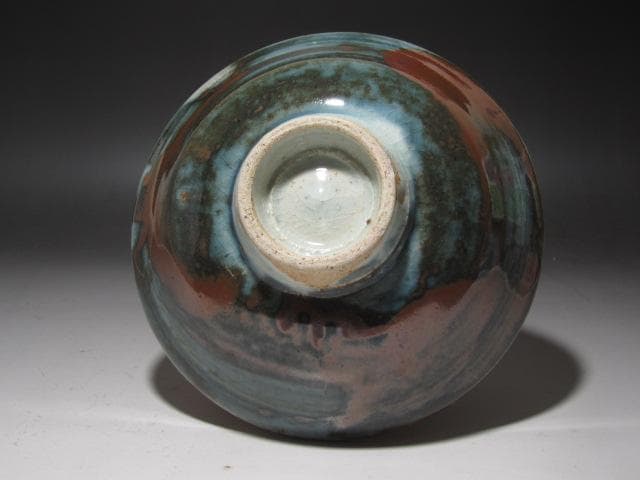 ★　河井寛次郎　辰砂茶碗　色の移ろいが美しい一品です★x495