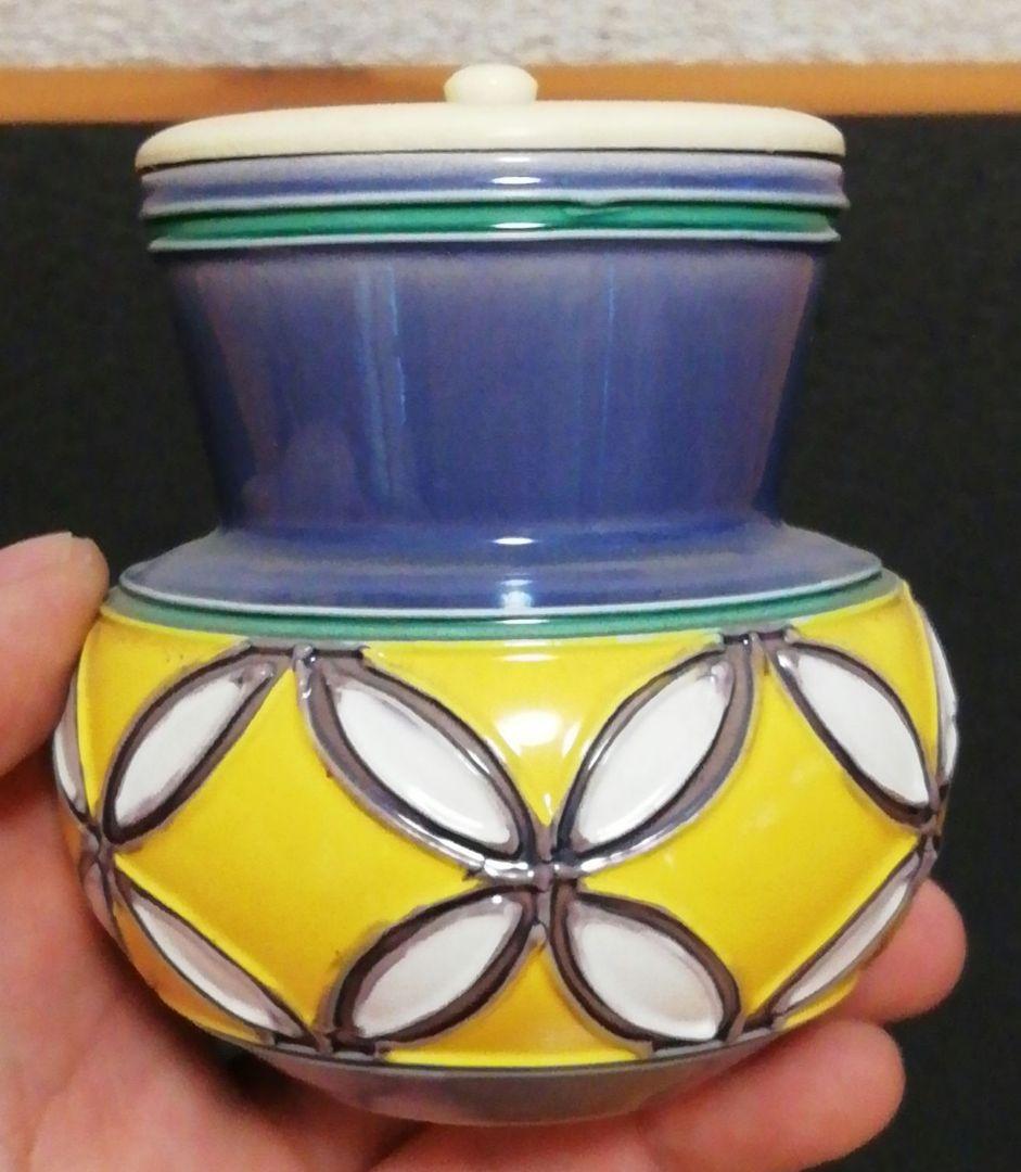 笹田有祥作　交趾焼　鮟鱇　茶器　茶入　共箱　茶道具