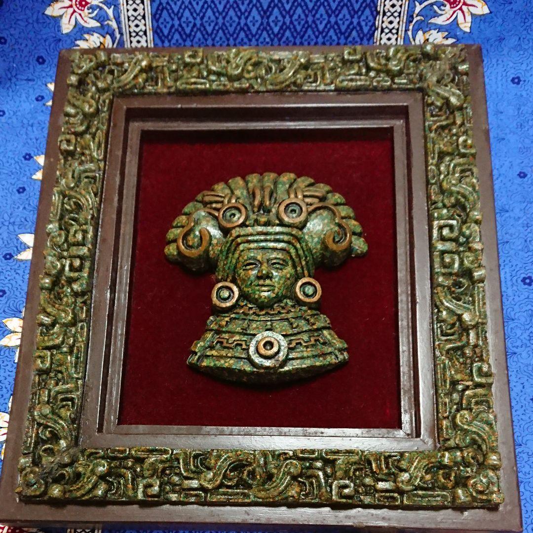 とても雰囲気があるメキシコ製、石の顔の飾り額
