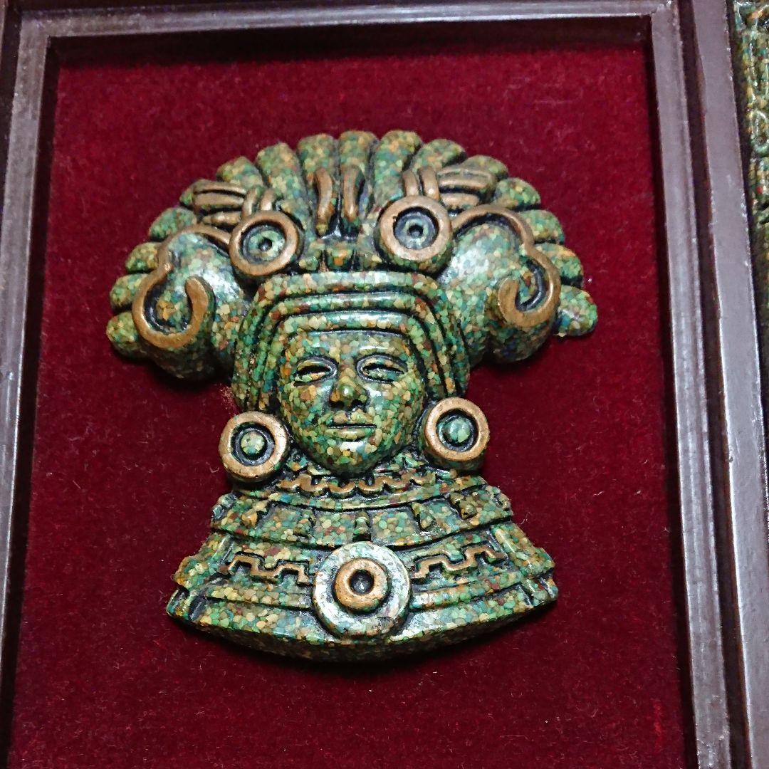 とても雰囲気があるメキシコ製、石の顔の飾り額