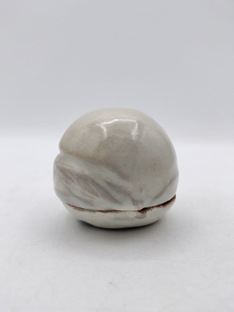 c802【新品・未使用】香合 萩焼 桃 宮田豊 木箱 茶道具