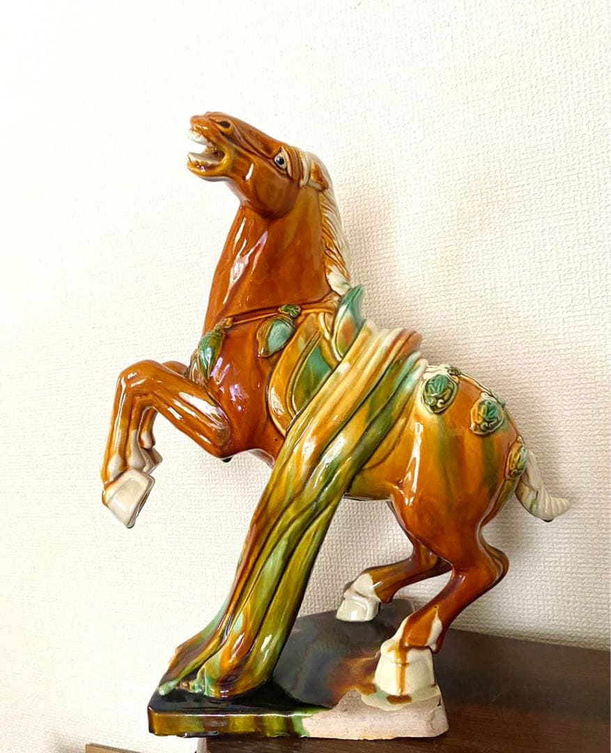 唐三彩千里馬 彫塑像