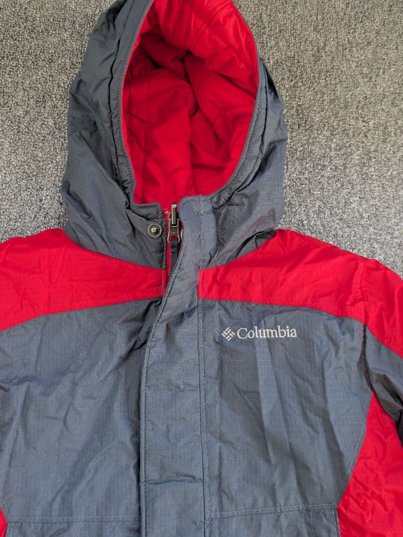 Columbia フード付きジャケット レッド/グレー