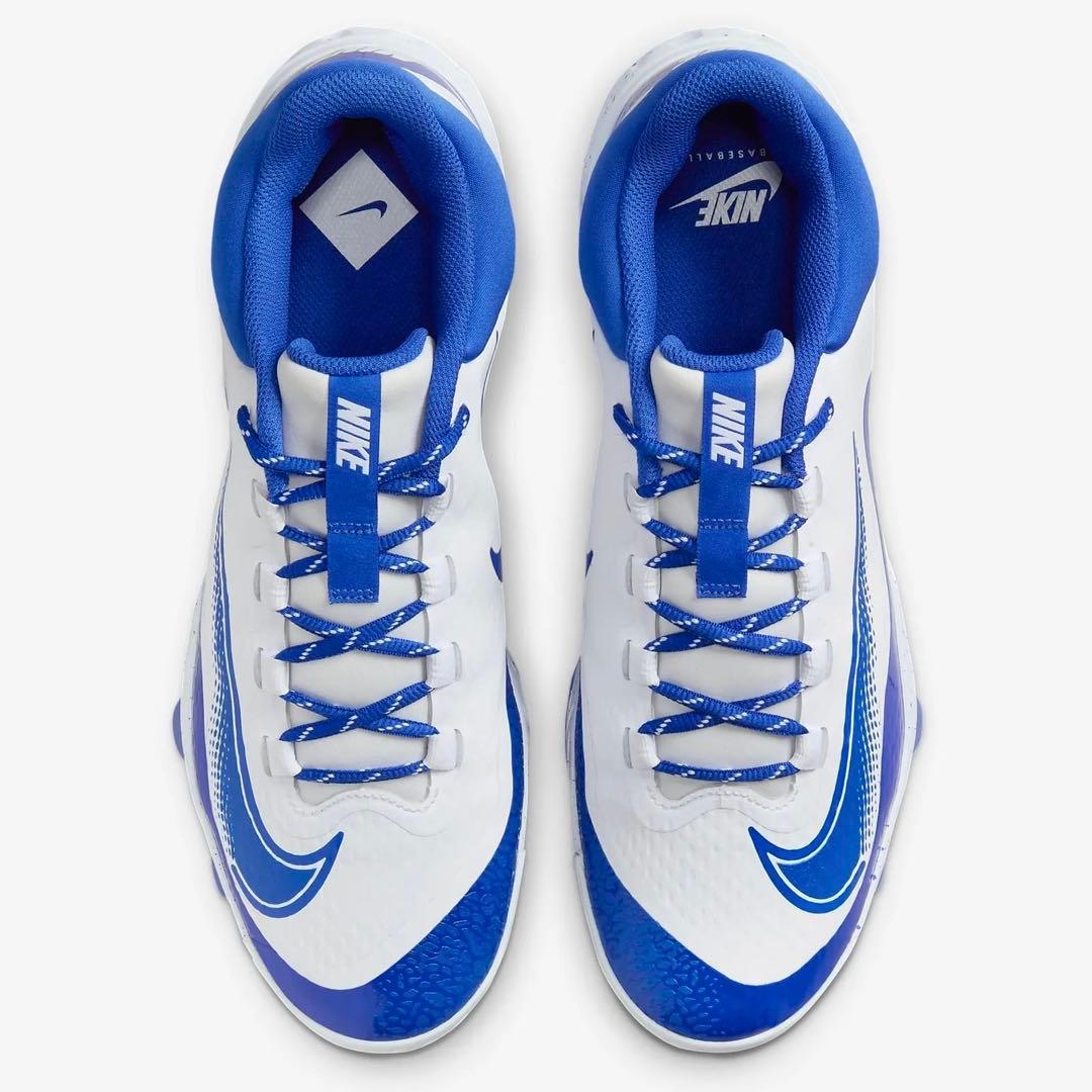 ナイキ アルファ ハラチ エリート 27 野球 スパイク 靴 シューズ 白 青