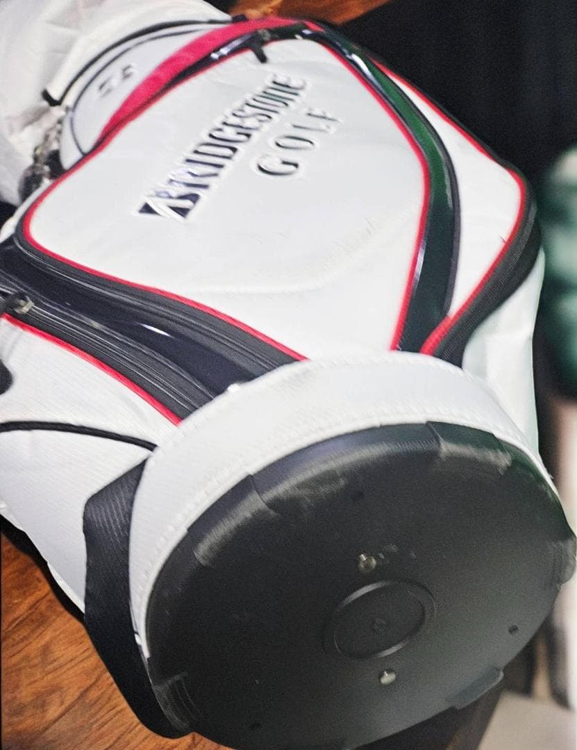 送料無料/美品BRIDGESTONE ゴルフバッグ ホワイト/レッド