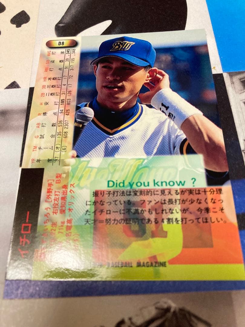BBM1998 オリックス イチロー 非売品 抽選プレゼントカード 激レア