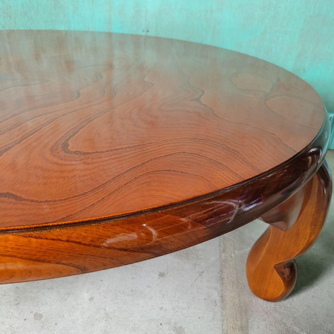 木製 折りたたみ 丸ちゃぶ台 ローテーブル 直径90cm ヴィンテージ 座卓