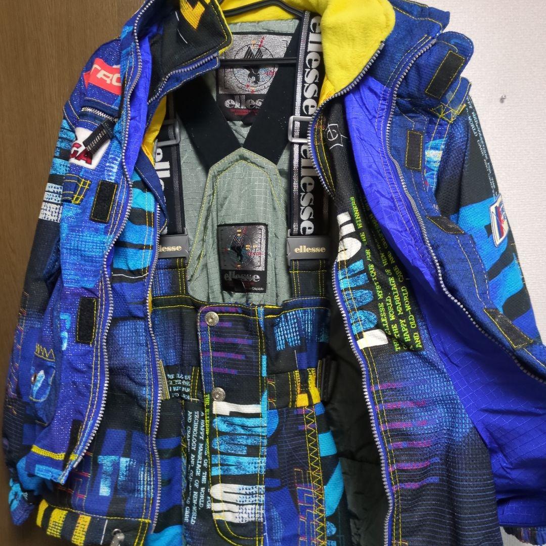 ☆ロゴ傷みありellesse スキーウェア 青紫黄色　☆