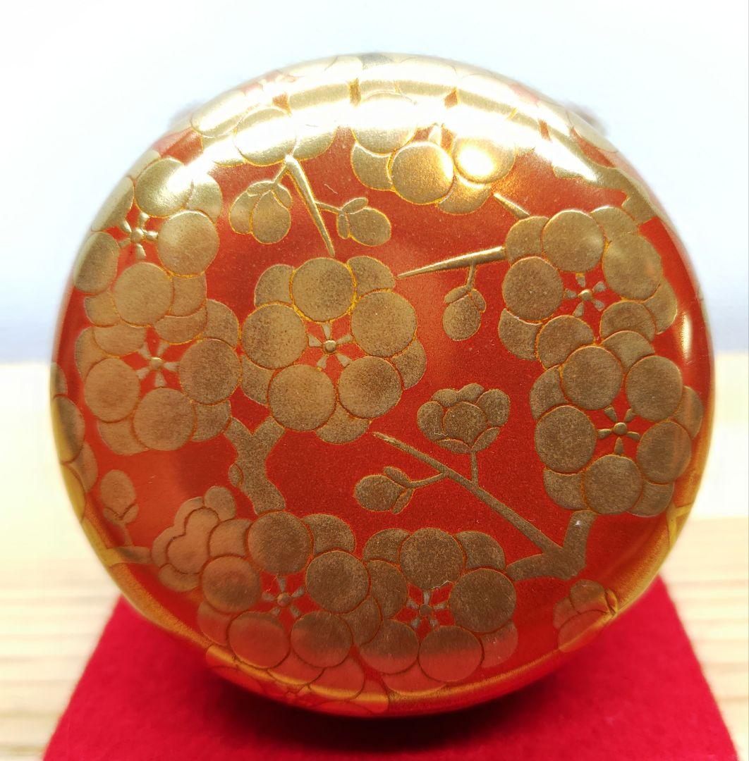 送料込【逢絢亭】茶道具 大棗 加賀塗 内梨地 鶯宿梅蒔絵 木製 山崎迎舟 共箱