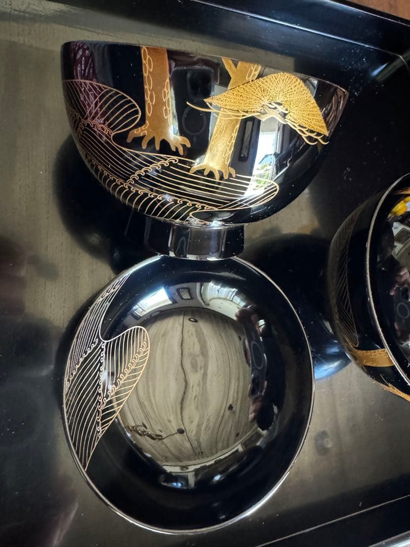 輪島塗（重要無形文化財）金蒔絵　高級汁椀　龍作　ペア