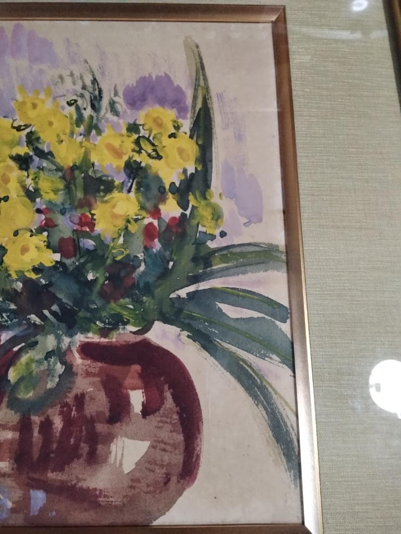 林武 花　ガッシュ4号真作絹本美術年鑑1号500万円2000万円評価大巨匠