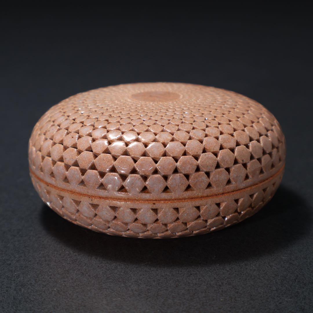 萩焼本郷窯　萬亀香合　廣澤洋海　共箱　R1485ダN