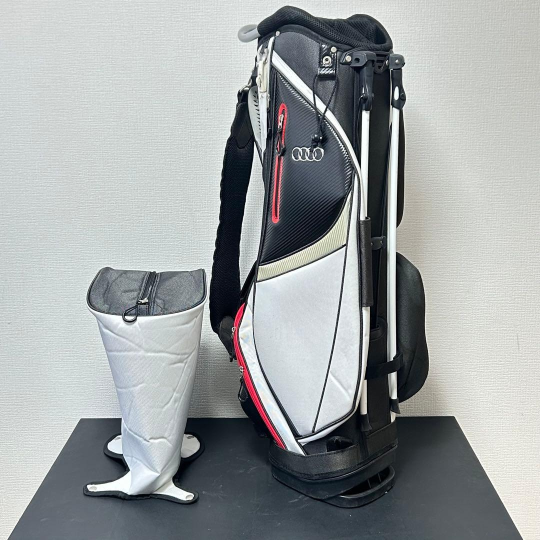 アウディ 純正 キャディバッグ ホワイト×カーボンBK 5分割 希少モデル